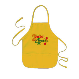 可愛すぎて言葉が出せない文字図 子供用エプロン