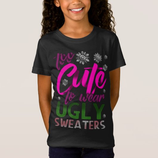 可愛すぎるおもしろいクリスマスの醜いセーター Tシャツ (正面)