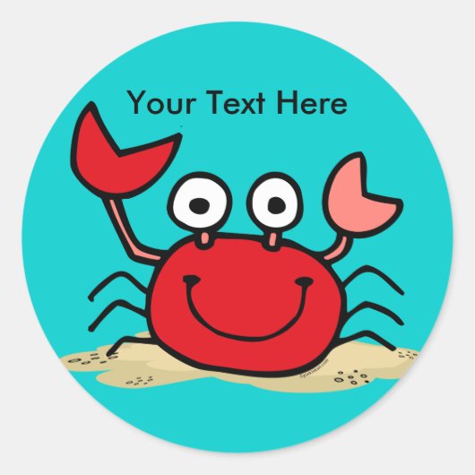 可愛すぎるカニカスタムステッカー ラウンドシール (正面)