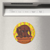 可愛すぎるダックスシャント子犬の磁石 マグネット (インサイチュ (食洗機))