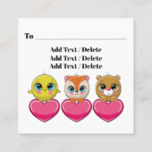 可愛すぎるテディベアありがとう – 戻る参照 – スクエア名刺 (裏面)