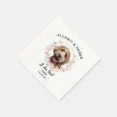 可愛すぎるテンプレート猫犬の写真結婚 スタンダードカクテルナプキン (角)