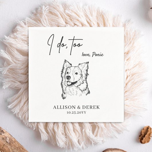 可愛すぎるペットネーム縁どコリードッグ結婚ズ スタンダードカクテルナプキン