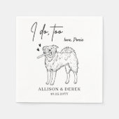 可愛すぎるペットネーム縁どコリードッグ結婚ズ スタンダードカクテルナプキン (正面)