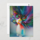 可愛すぎるレインボー色の生き物はがき ポストカード (正面/裏面)