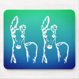 可愛すぎる白イタリアンGreyhoundsマウスパッド マウスパッド