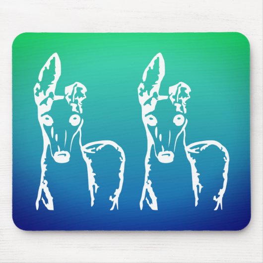 可愛すぎる白イタリアンGreyhoundsマウスパッド マウスパッド (正面)