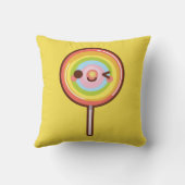 可愛すごいいかわいいレインボー棒つきキャンデーカスタムカラー クッション (裏面)