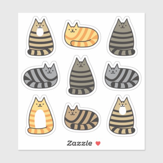 可愛すごいいストライプのタビー猫かわいい シール (シート)