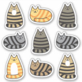 可愛すごいいストライプのタビー猫かわいい シール (正面)