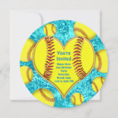 可愛すごいいソパーソナライズされたフトボール招待状 招待状 (正面)