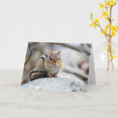 可愛すごいいチムンク カード (黄色い花)