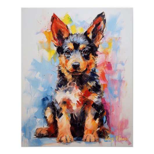 可愛すごいいドイツの羊飼い犬の子犬004 - Xeno Lu ポスター (正面)