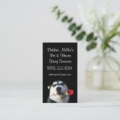 可愛すごいいハスキーとバラペット&ハウスシッター 名刺 (スタンド正面)