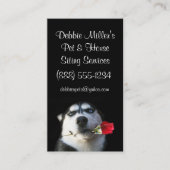 可愛すごいいハスキーとバラペット&ハウスシッター 名刺 (正面)