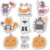 可愛すごいいハロウィンの森の生き物 シール (正面)