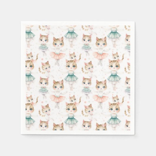 可愛すごいいバレリーナ猫 スタンダードカクテルナプキン (正面)