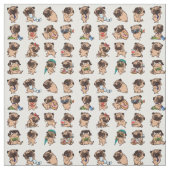 可愛すごいいパグ生地 ファブリック (見本)