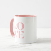 可愛すごいいピンク「愛」コーヒーカップ マグカップ (正面左)