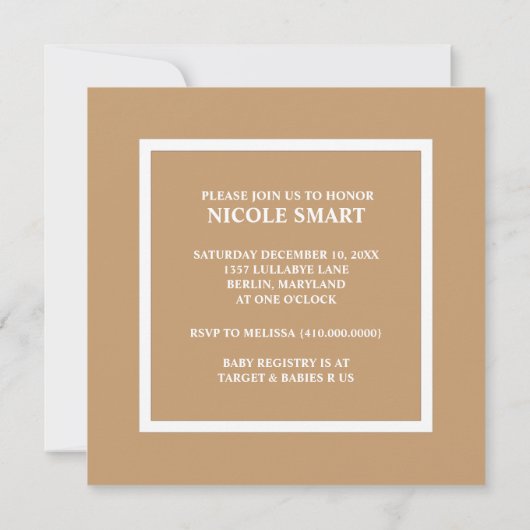 可愛すごいいベビーシャワー招待状 招待状 (裏面)