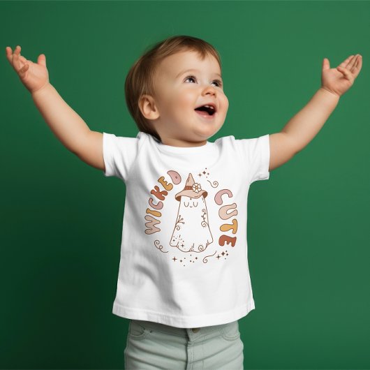 可愛すごいいベビーハロウィーン「悪かわいい」 ベビーTシャツ