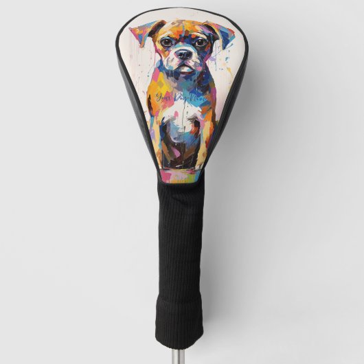 可愛すごいいボクサー犬の子犬002 - Xeno Lucilfer ゴルフヘッドカバー (正面)