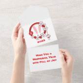 可愛すごいい中国の年賀状 オールインワン招待状 (貼ってはがせる)