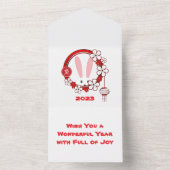 可愛すごいい中国の年賀状 オールインワン招待状 (内側)