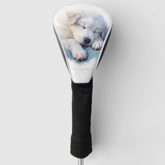 可愛すごいい天使の眠る子犬ピレ素晴らしネー犬 ゴルフヘッドカバー (正面)