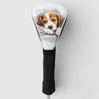 可愛すごいい天使の眠る子犬Beagle犬004 ゴルフヘッドカバー