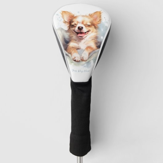 可愛すごいい天使の眠る子犬Chihuahua犬002 ゴルフヘッドカバー (正面)