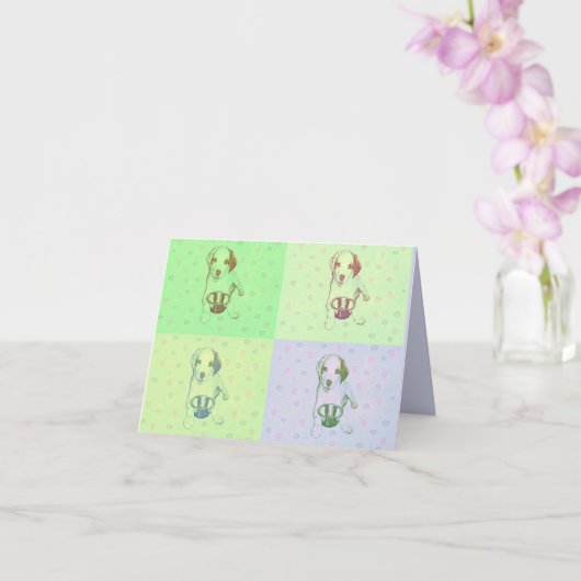 可愛すごいい子犬の折り返しグリーティングカード カード (蘭)