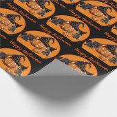 可愛すごいい子猫こうもり&ウィッチハロウィーンギフト ラッピングペーパー (角)