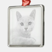 可愛すごいい子猫ポートレート メタルオーナメント (左)