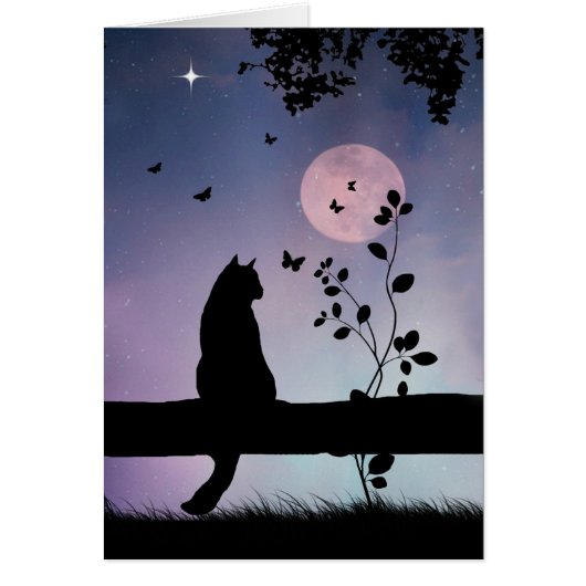 可愛すごいい猫と考える蝶のカード (正面)