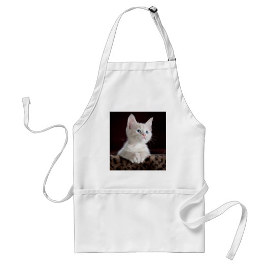 可愛すごいい白い子猫 スタンダードエプロン (正面)