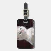 可愛すごいい白い子猫 ラゲッジタグ (正面縦)