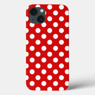 可愛すごいい白と赤の水玉模様 iPhone 13ケース