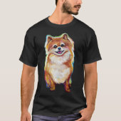 可愛すごいい笑顔ポメラニア犬 Tシャツ (正面)
