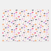 可愛すごいい紫のパンプキモダンンハロウィーン ラッピングペーパーシート (正面)