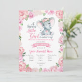 可愛すごいい象ガール招待状フローラカード 招待状 (スタンド正面)