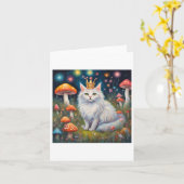 可愛すごいい軽王室の猫シール カード (黄色い花)