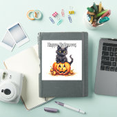 可愛すごいい黒猫 |ハッピーハローウィン シール (iPadカバー)