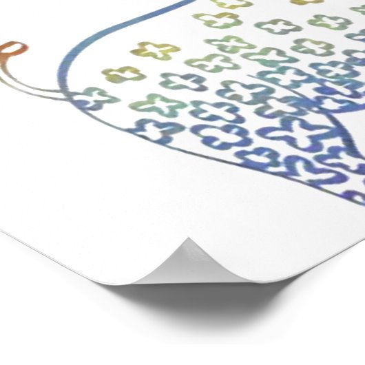 可愛すごいくて甘い象のハートの結婚贈り物 ポスター (角)