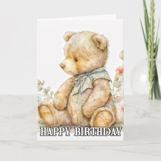 可愛すごいらしい小さなテディベア カード (正面)