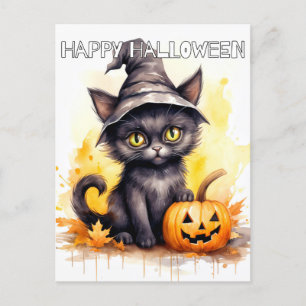 可愛すごいらしい小さなハロウィーンキットン ポストカード