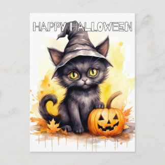 可愛すごいらしい小さなハロウィーンキットン ポストカード