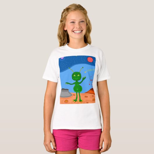可愛すてきいエイリアン Tシャツ (正面フル)