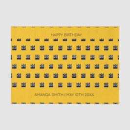 可愛はっきりしたいオレンジと白黒誕生日 薄葉紙