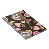 可愛ぶら下がったいアウトスロース茶色とピンクのジャングル ノートブック (右側)